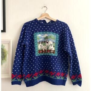 NORTHERN ISLES Vintage Sheep Knit Crewneck Sweater Size Medium